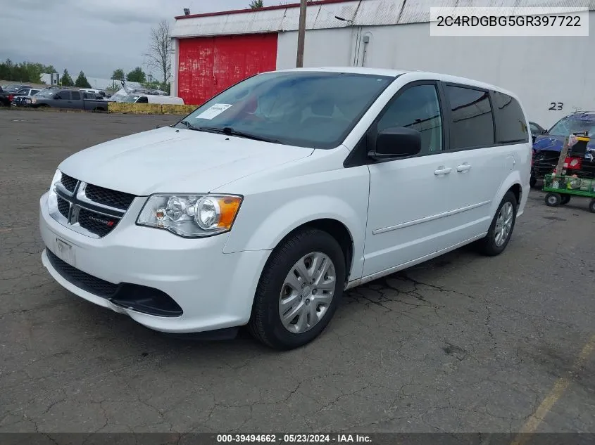 2C4RDGBG5GR397722 2016 Dodge Grand Caravan Se