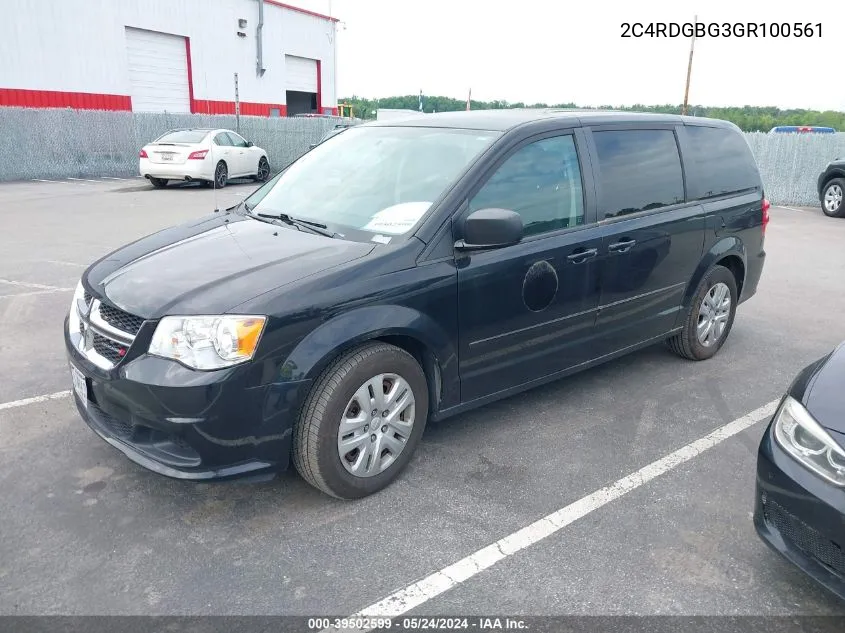 2C4RDGBG3GR100561 2016 Dodge Grand Caravan Se