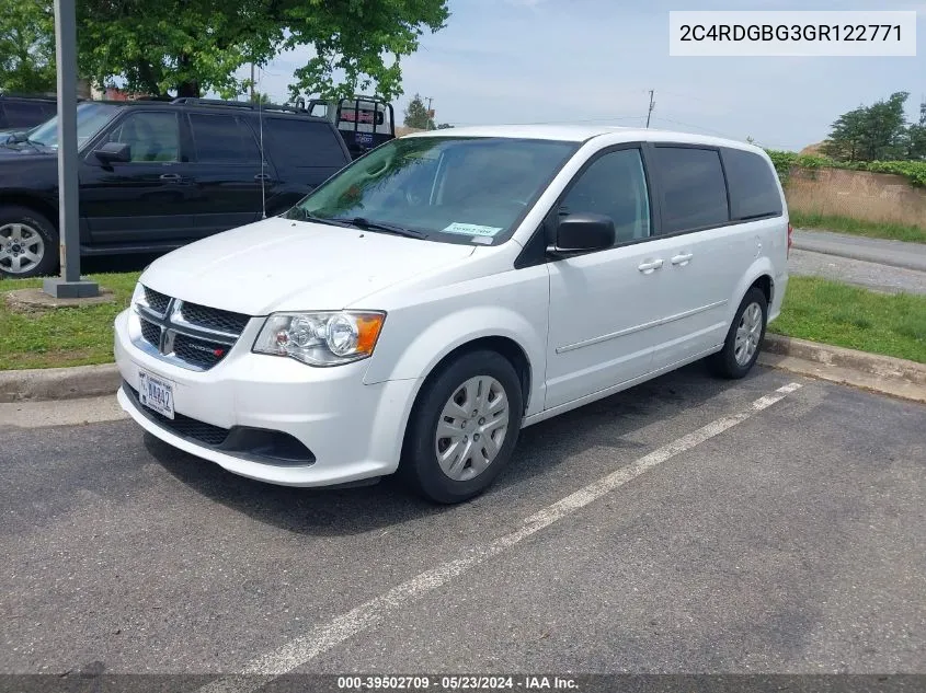 2C4RDGBG3GR122771 2016 Dodge Grand Caravan Se