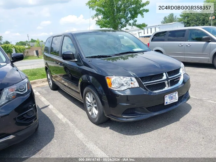 2016 Dodge Grand Caravan Se Plus VIN: 2C4RDGBG0GR358357 Lot: 39516745