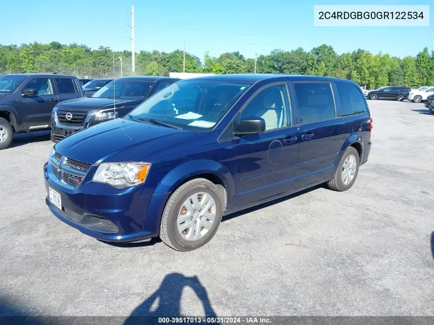 2C4RDGBG0GR122534 2016 Dodge Grand Caravan Se