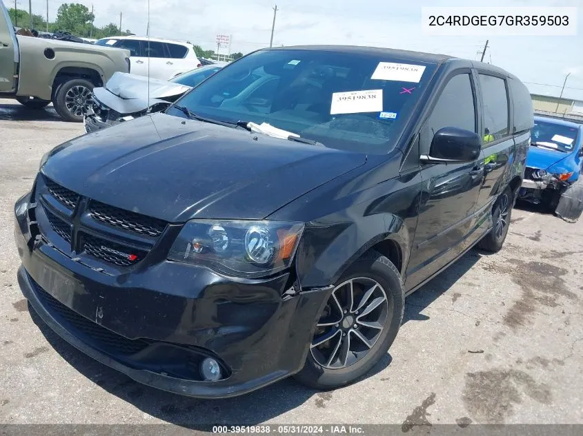 2016 Dodge Grand Caravan R/T VIN: 2C4RDGEG7GR359503 Lot: 39519838