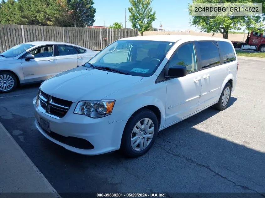 2016 Dodge Grand Caravan Se VIN: 2C4RDGBG1GR114622 Lot: 39538201