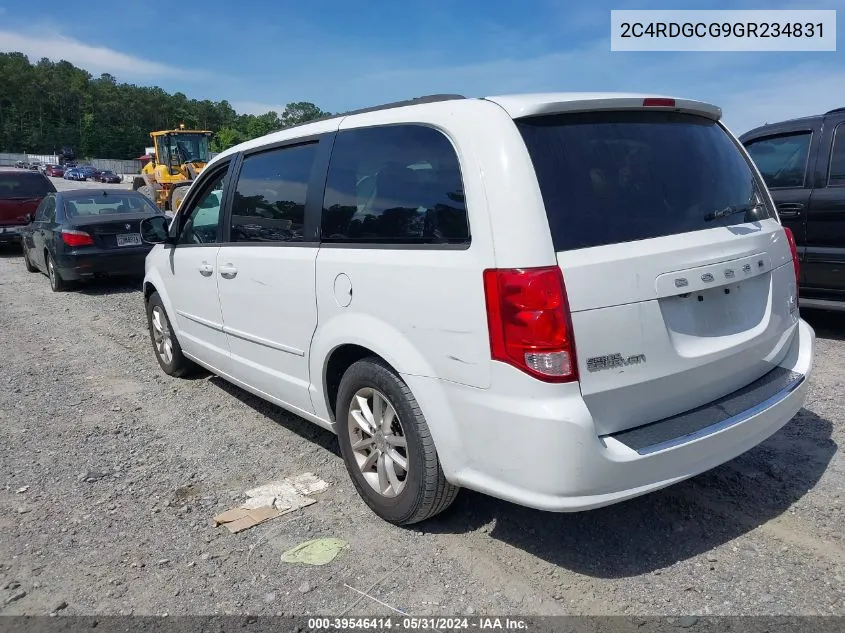 2016 Dodge Grand Caravan Sxt VIN: 2C4RDGCG9GR234831 Lot: 39546414