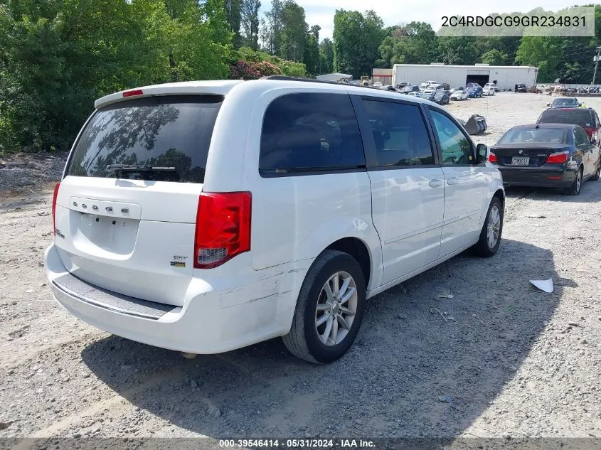 2016 Dodge Grand Caravan Sxt VIN: 2C4RDGCG9GR234831 Lot: 39546414