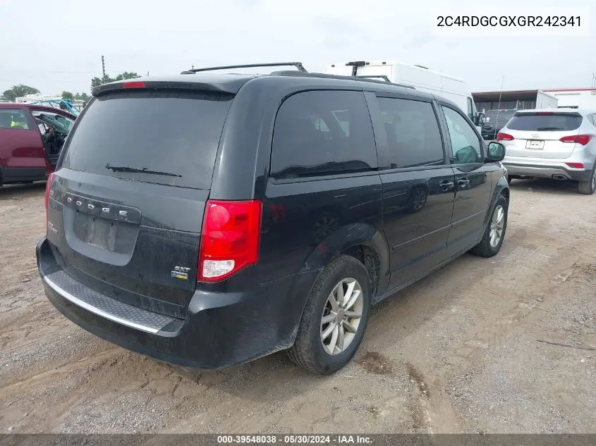 2016 Dodge Grand Caravan Sxt VIN: 2C4RDGCGXGR242341 Lot: 39548038