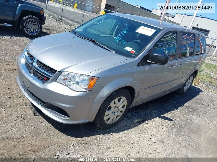 2C4RDGBG2GR250449 2016 Dodge Grand Caravan Se