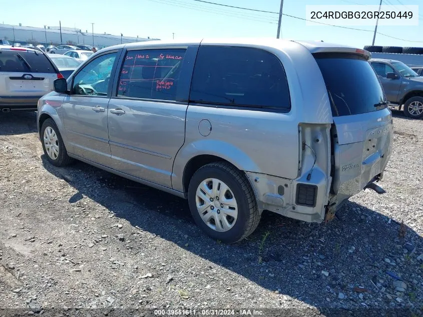 2C4RDGBG2GR250449 2016 Dodge Grand Caravan Se