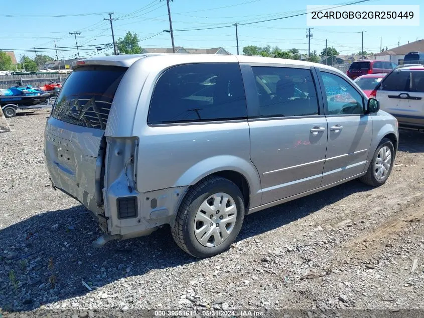 2C4RDGBG2GR250449 2016 Dodge Grand Caravan Se