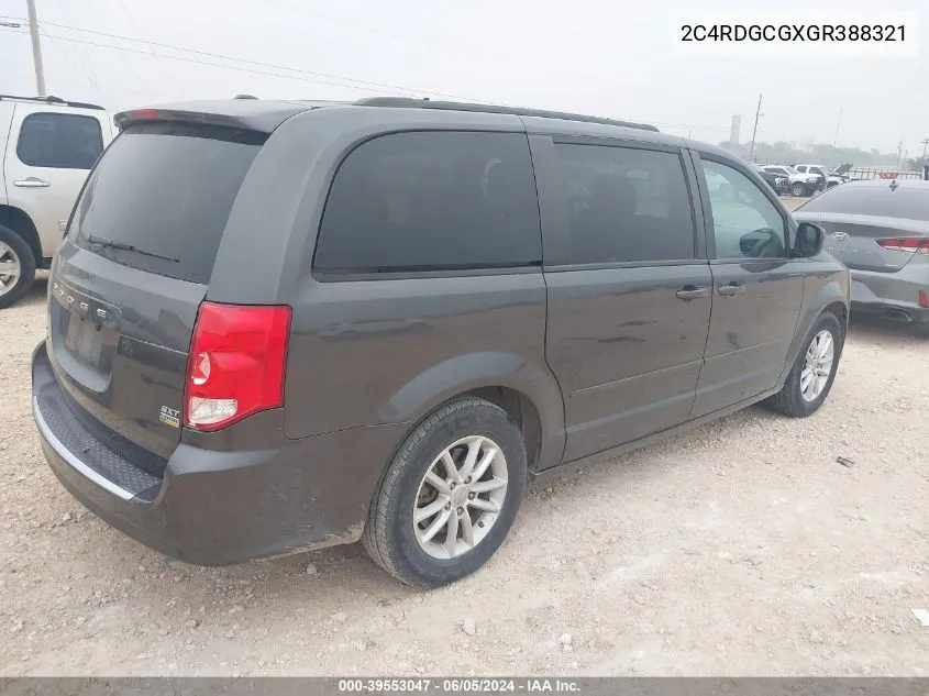 2C4RDGCGXGR388321 2016 Dodge Grand Caravan Sxt