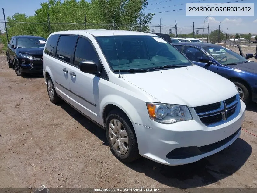 2016 Dodge Grand Caravan American Value Pkg VIN: 2C4RDGBG9GR335482 Lot: 39553379