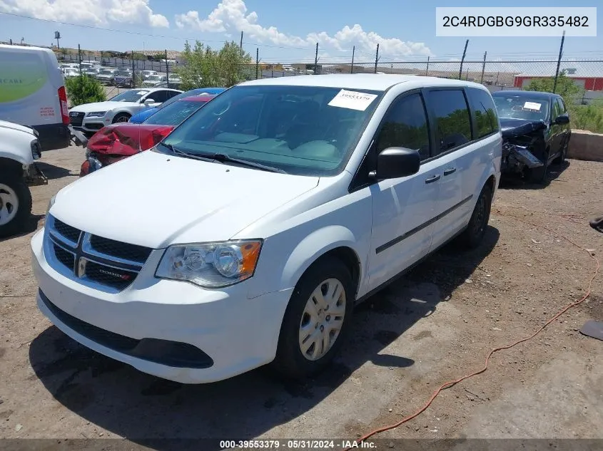 2016 Dodge Grand Caravan American Value Pkg VIN: 2C4RDGBG9GR335482 Lot: 39553379