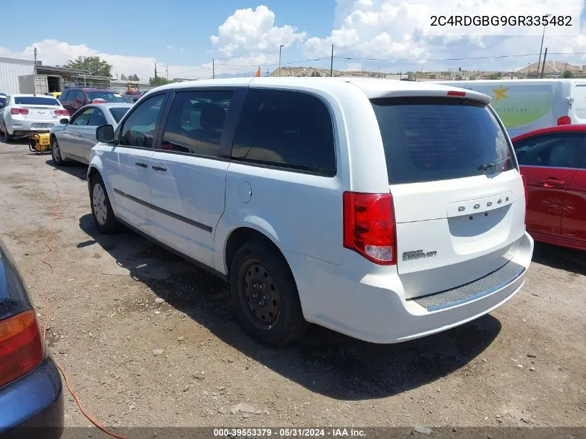 2C4RDGBG9GR335482 2016 Dodge Grand Caravan American Value Pkg