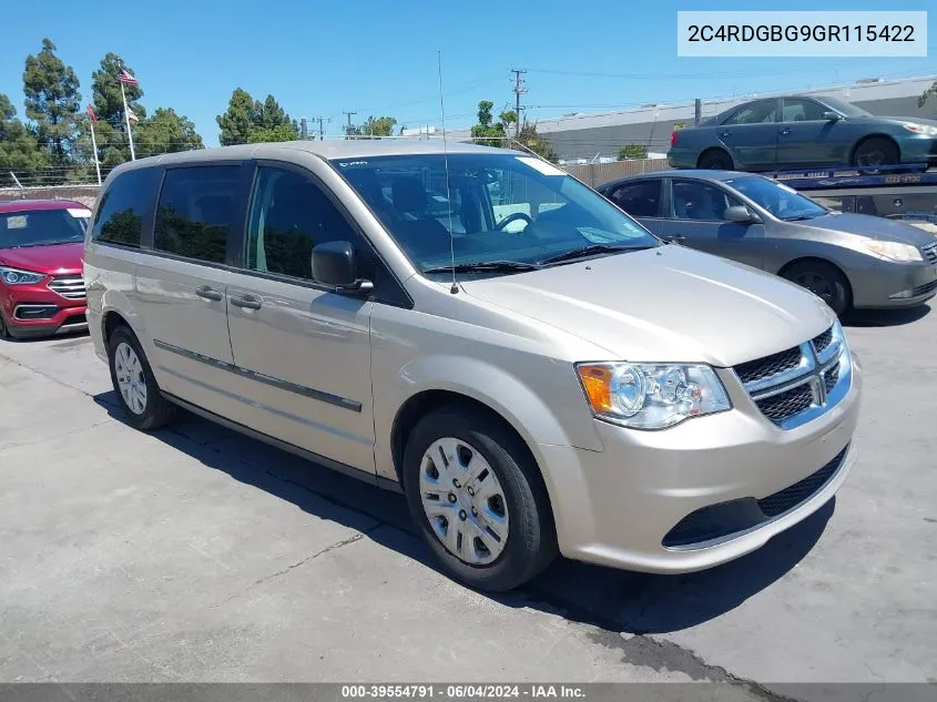 2C4RDGBG9GR115422 2016 Dodge Grand Caravan American Value Pkg