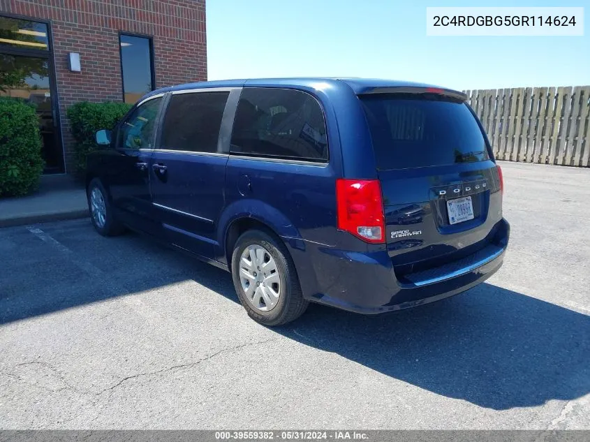 2C4RDGBG5GR114624 2016 Dodge Grand Caravan Se