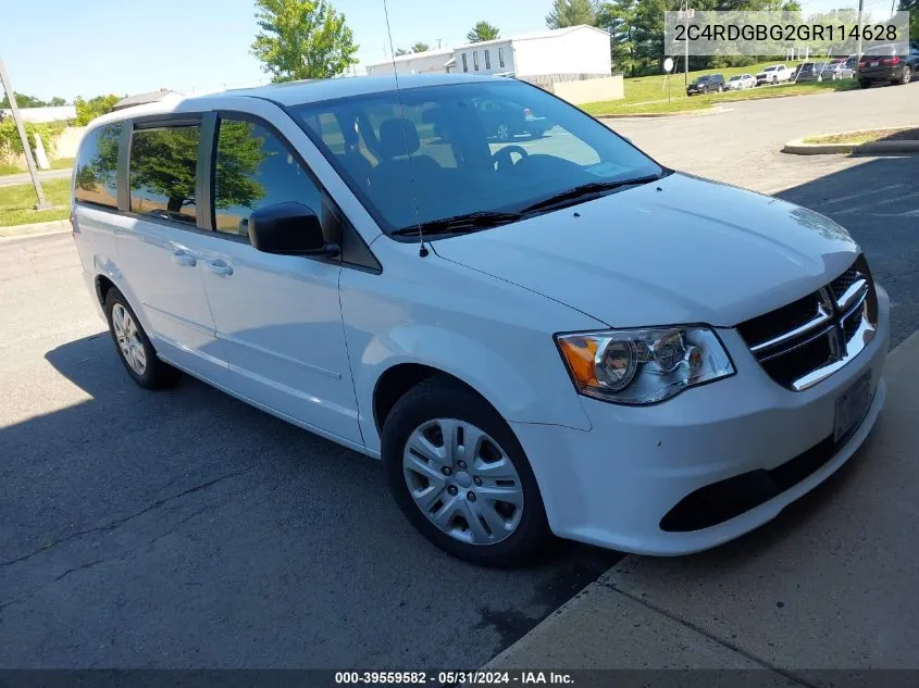 2016 Dodge Grand Caravan Se VIN: 2C4RDGBG2GR114628 Lot: 39559582