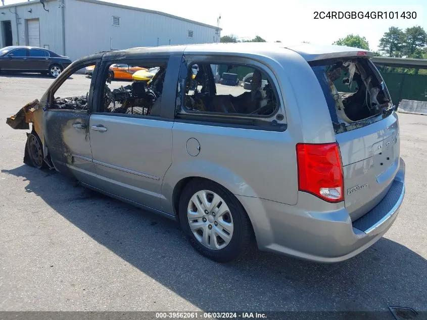 2016 Dodge Grand Caravan Se VIN: 2C4RDGBG4GR101430 Lot: 39562061