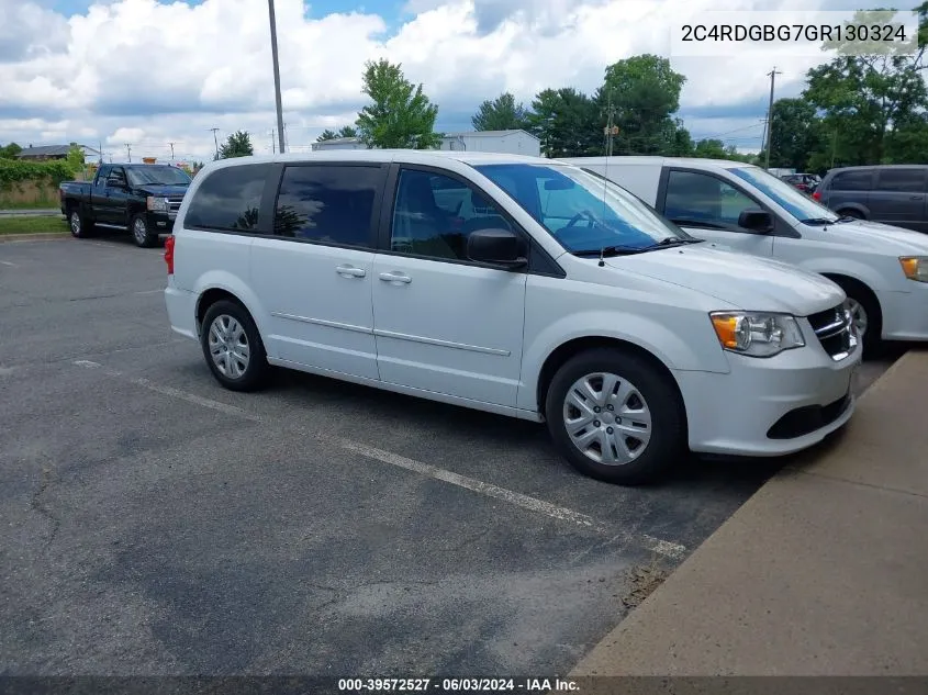 2016 Dodge Grand Caravan Se VIN: 2C4RDGBG7GR130324 Lot: 39572527