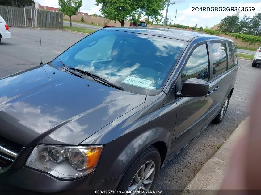 2C4RDGBG3GR343559 2016 Dodge Grand Caravan Se Plus