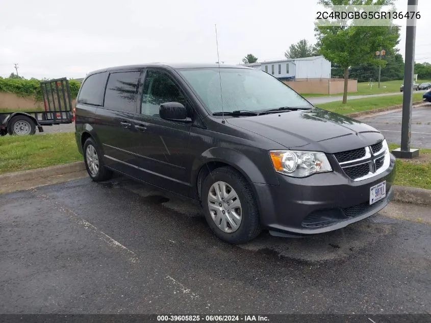 2C4RDGBG5GR136476 2016 Dodge Grand Caravan Se