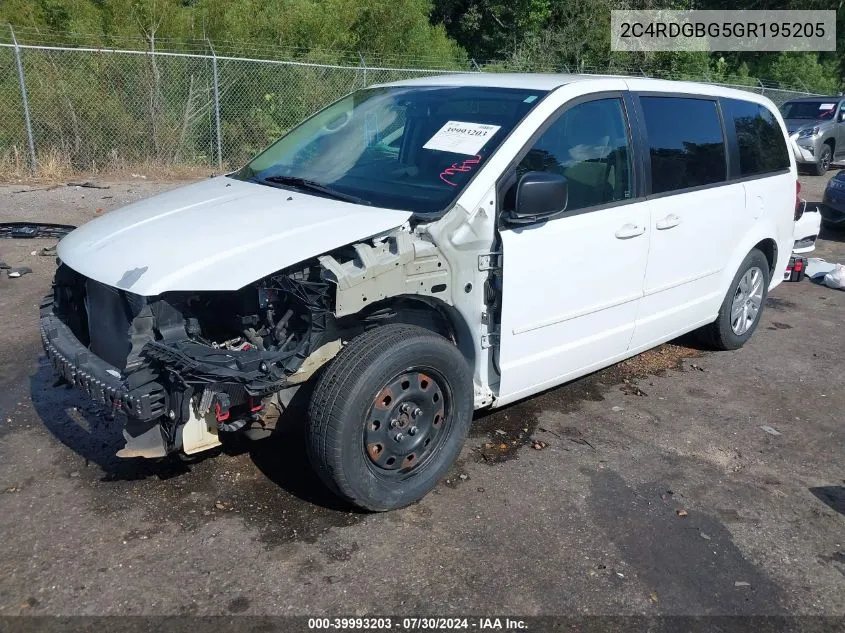 2C4RDGBG5GR195205 2016 Dodge Grand Caravan Se