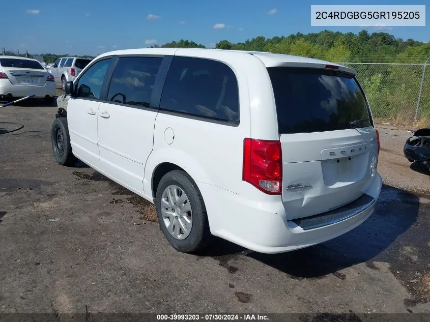 2C4RDGBG5GR195205 2016 Dodge Grand Caravan Se