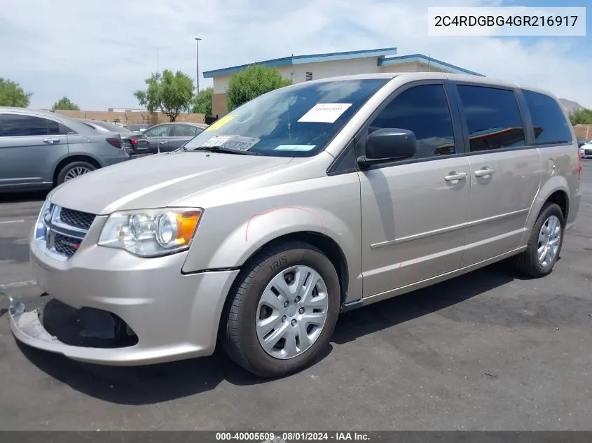 2C4RDGBG4GR216917 2016 Dodge Grand Caravan Se