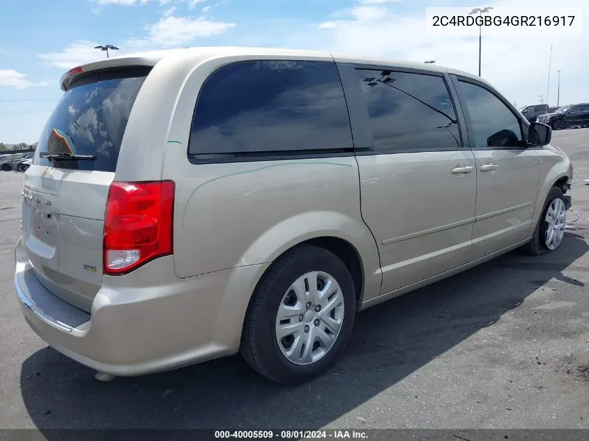 2C4RDGBG4GR216917 2016 Dodge Grand Caravan Se