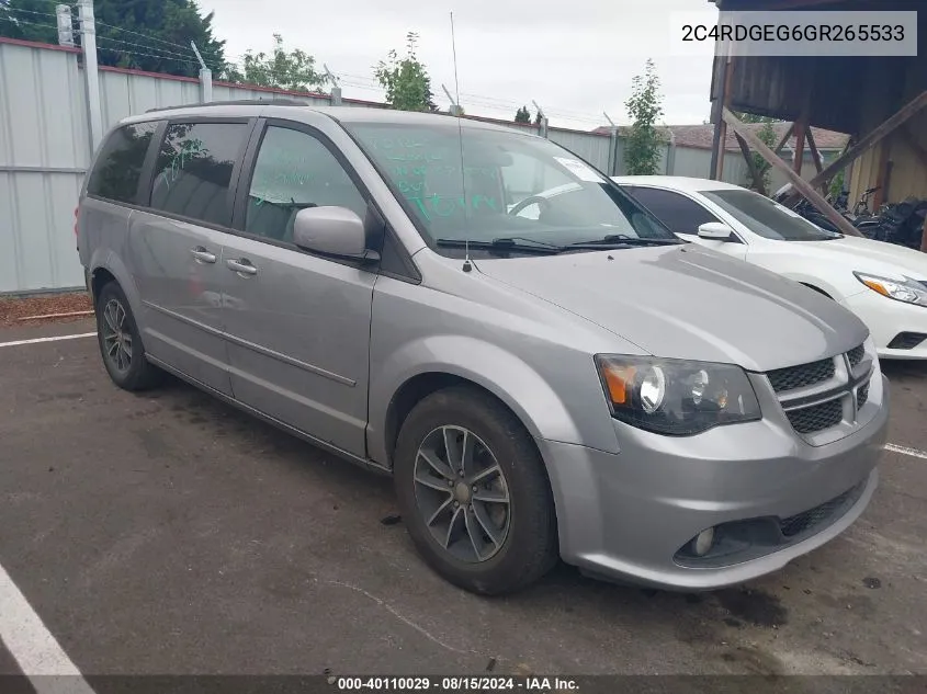 2016 Dodge Grand Caravan R/T VIN: 2C4RDGEG6GR265533 Lot: 40110029