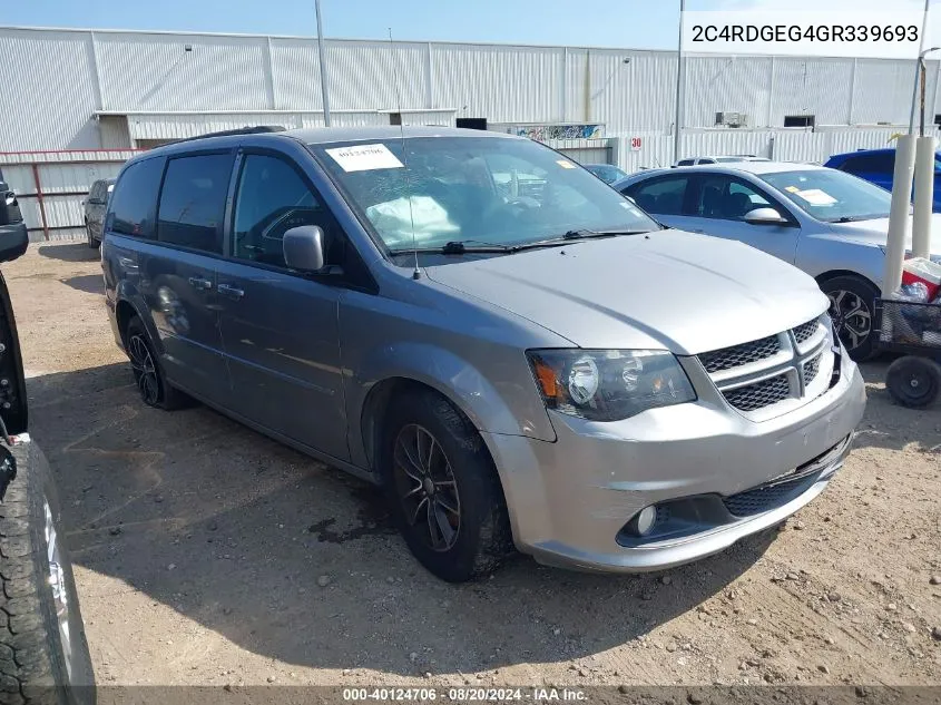 2016 Dodge Grand Caravan R/T VIN: 2C4RDGEG4GR339693 Lot: 40124706