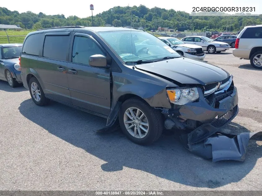 2016 Dodge Grand Caravan Sxt VIN: 2C4RDGCG0GR318231 Lot: 40138947