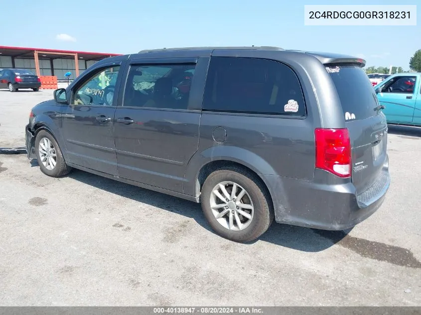 2C4RDGCG0GR318231 2016 Dodge Grand Caravan Sxt