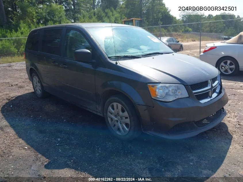 2016 Dodge Grand Caravan Se VIN: 2C4RDGBG0GR342501 Lot: 40162262