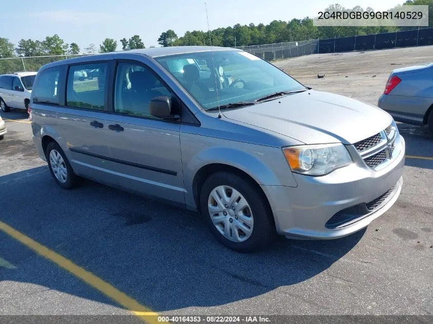 2016 Dodge Grand Caravan American Value Pkg VIN: 2C4RDGBG9GR140529 Lot: 40164353