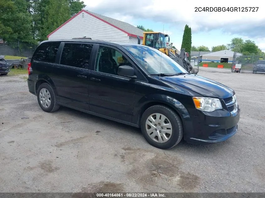 2016 Dodge Grand Caravan Se VIN: 2C4RDGBG4GR125727 Lot: 40164861