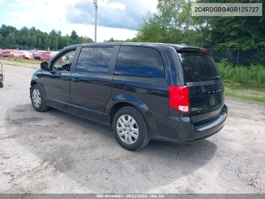 2016 Dodge Grand Caravan Se VIN: 2C4RDGBG4GR125727 Lot: 40164861