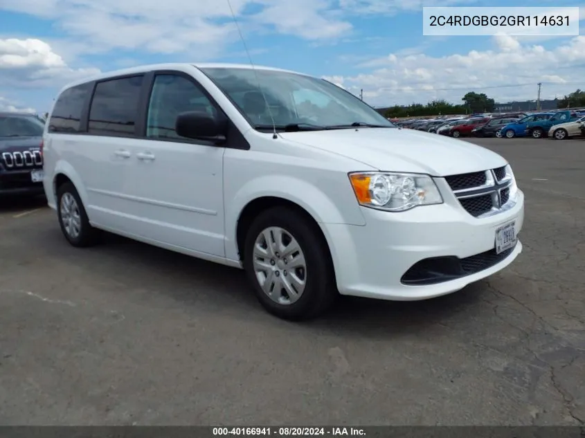 2016 Dodge Grand Caravan Se VIN: 2C4RDGBG2GR114631 Lot: 40166941