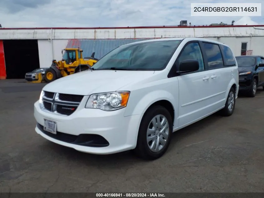 2016 Dodge Grand Caravan Se VIN: 2C4RDGBG2GR114631 Lot: 40166941