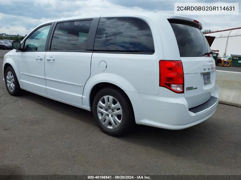 2C4RDGBG2GR114631 2016 Dodge Grand Caravan Se