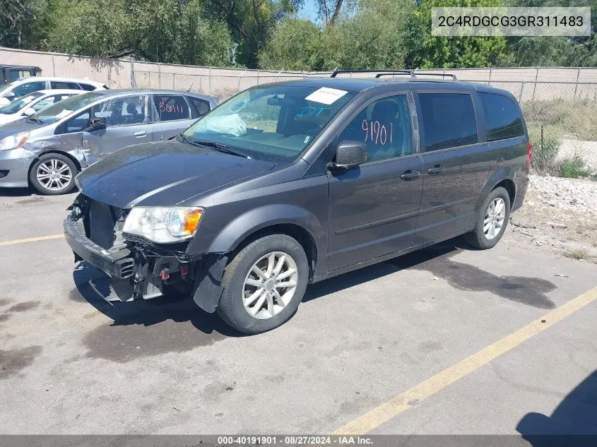 2016 Dodge Grand Caravan Sxt VIN: 2C4RDGCG3GR311483 Lot: 40191901