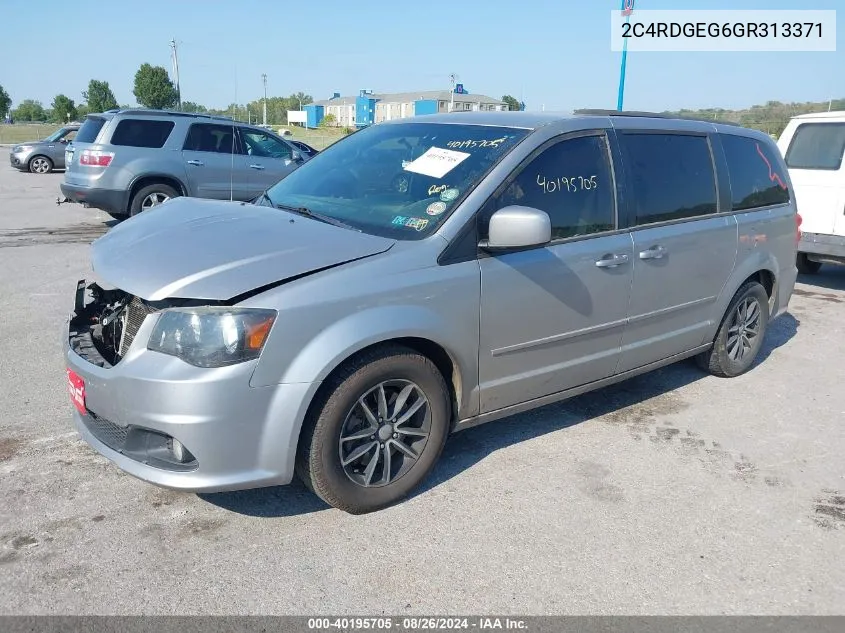 2016 Dodge Grand Caravan R/T VIN: 2C4RDGEG6GR313371 Lot: 40195705