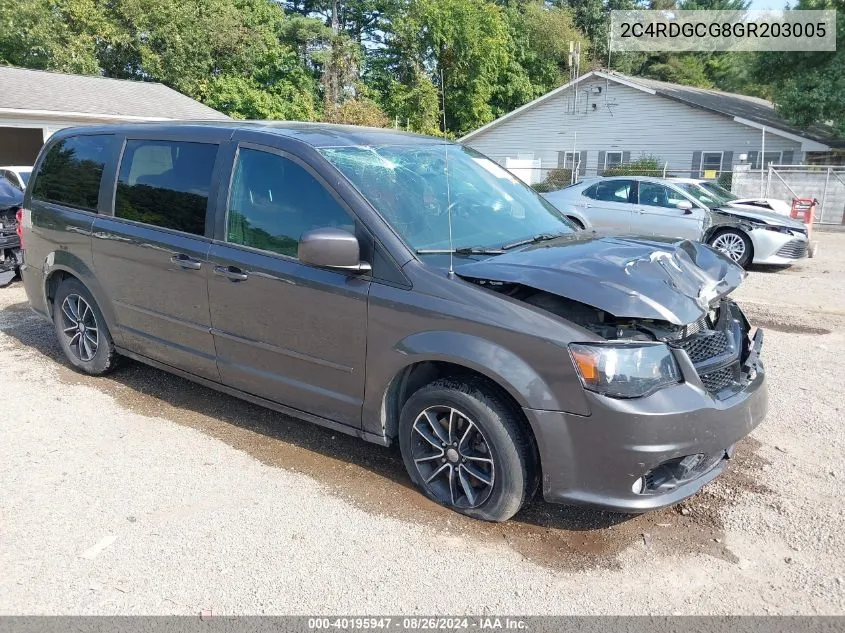 2016 Dodge Grand Caravan Sxt VIN: 2C4RDGCG8GR203005 Lot: 40195947