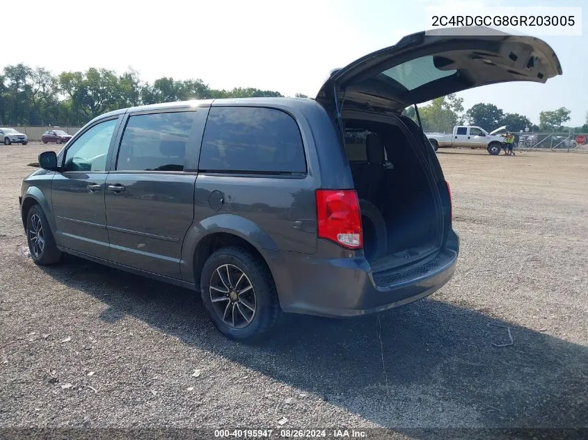 2C4RDGCG8GR203005 2016 Dodge Grand Caravan Sxt