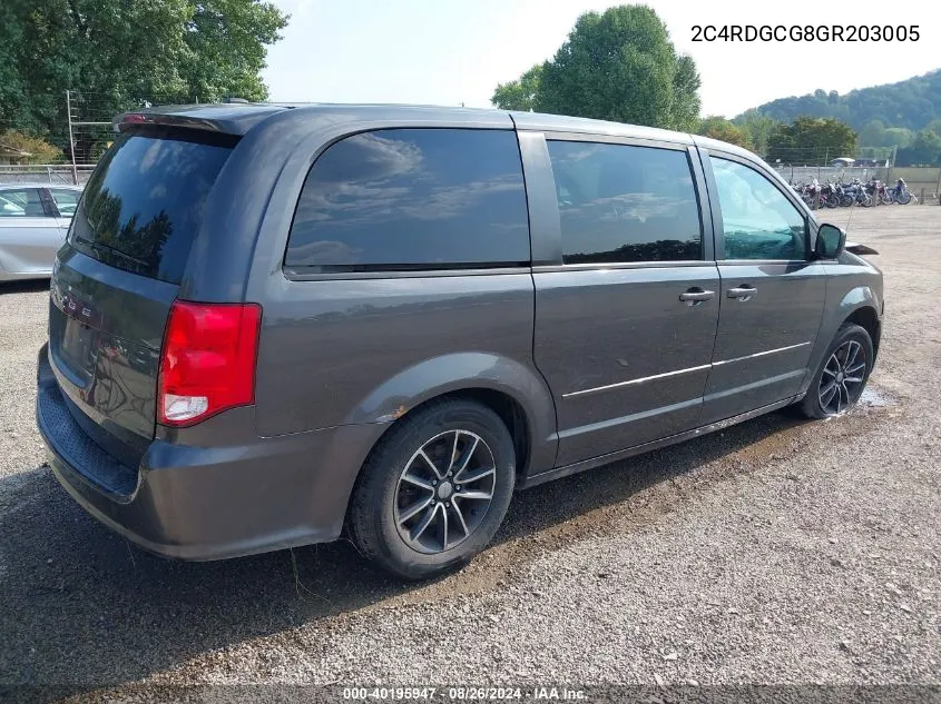 2016 Dodge Grand Caravan Sxt VIN: 2C4RDGCG8GR203005 Lot: 40195947