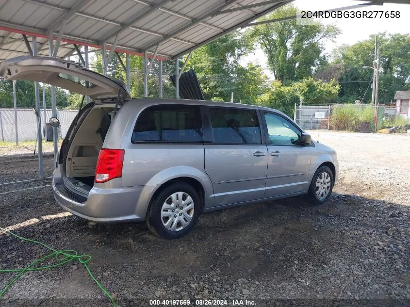 2C4RDGBG3GR277658 2016 Dodge Grand Caravan Se