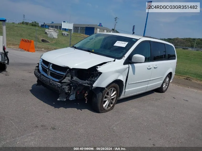 2016 Dodge Grand Caravan Sxt VIN: 2C4RDGCG3GR351482 Lot: 40199096