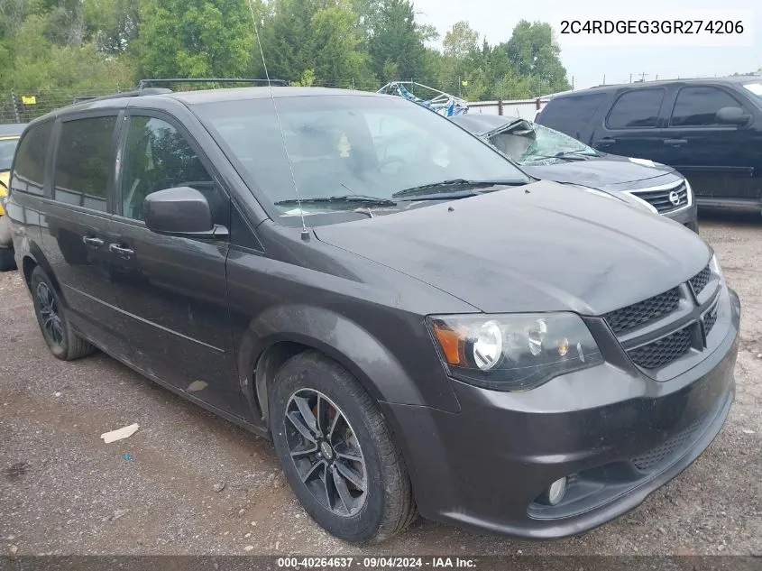 2C4RDGEG3GR274206 2016 Dodge Grand Caravan R/T