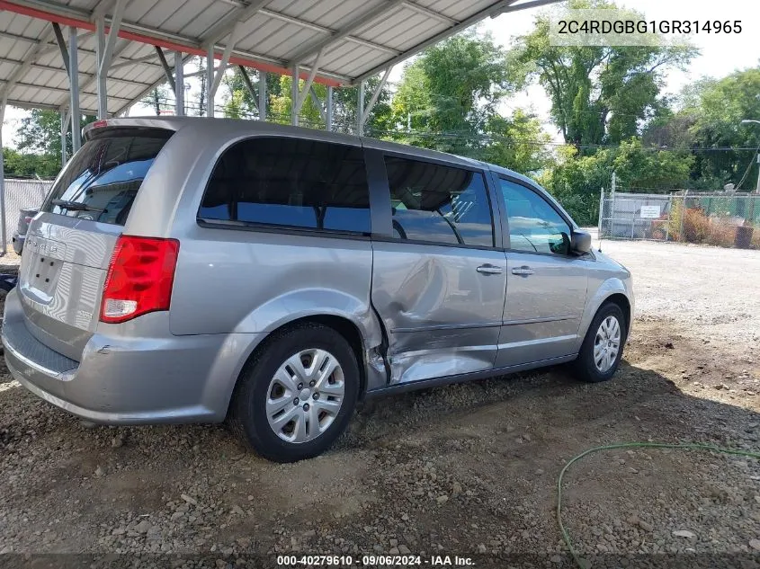 2C4RDGBG1GR314965 2016 Dodge Grand Caravan Se