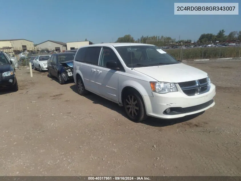 2016 Dodge Grand Caravan Se VIN: 2C4RDGBG8GR343007 Lot: 40317951