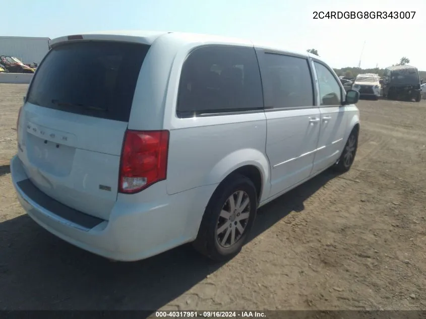 2016 Dodge Grand Caravan Se VIN: 2C4RDGBG8GR343007 Lot: 40317951